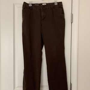 Brown poly/spandex straight legs pants - size 12